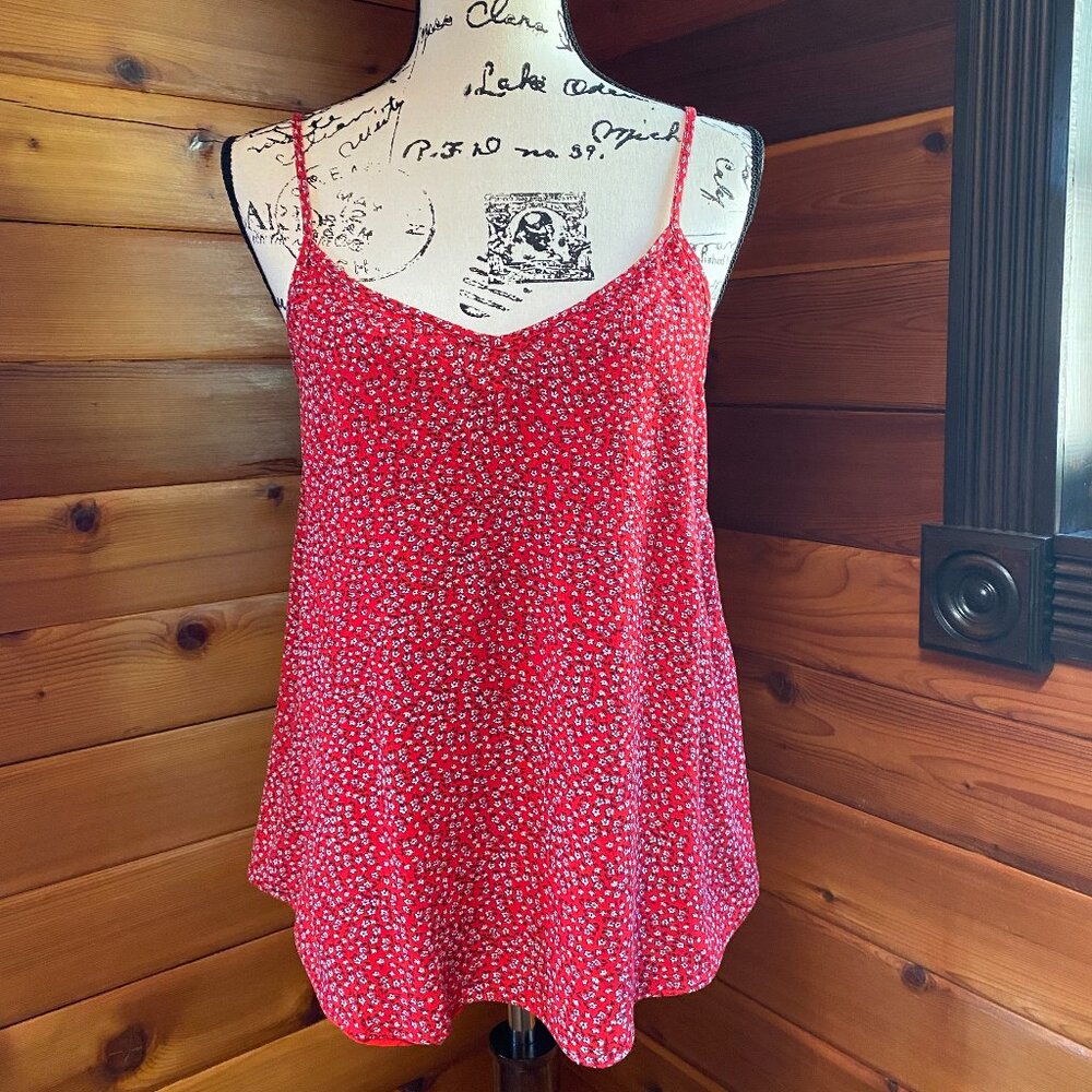 1.STATE Women's Modern Rebel Illusion V-Neck Camisole Top RED - Size S